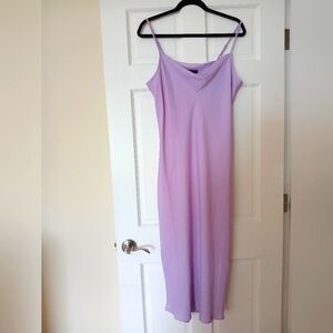 New-Banana Republic Elegant Lavender Satin Effect Fine Bias Cut Slip Dress
